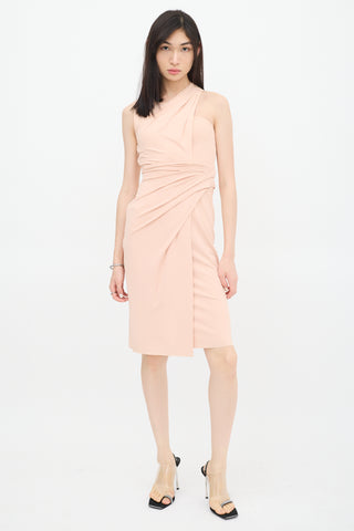 Alexander Wang Pink Gathered Cut Out Dress