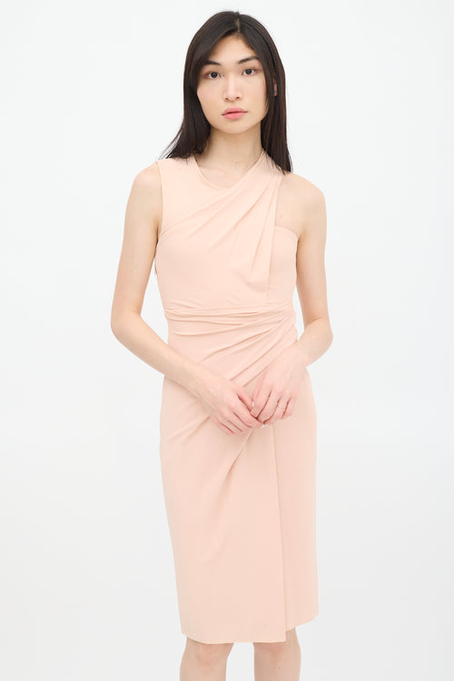 Alexander Wang Pink Gathered Cut Out Dress