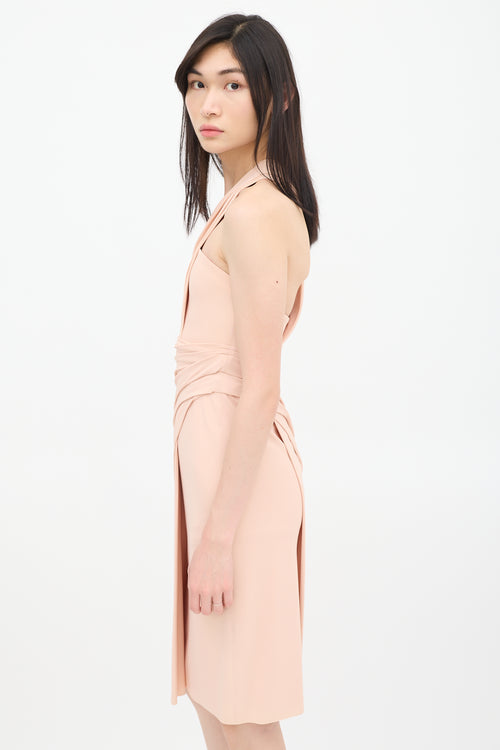 Alexander Wang Pink Gathered Cut Out Dress