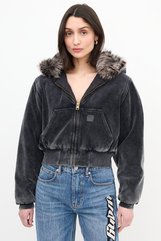 Alexander Wang Velour 
Shearling Workwear Hoodie