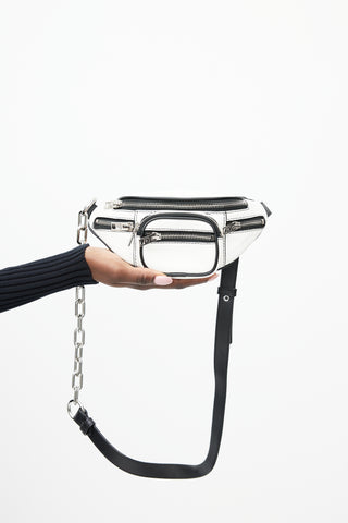 Alexander Wang White 
Silver Leather Belt Bag