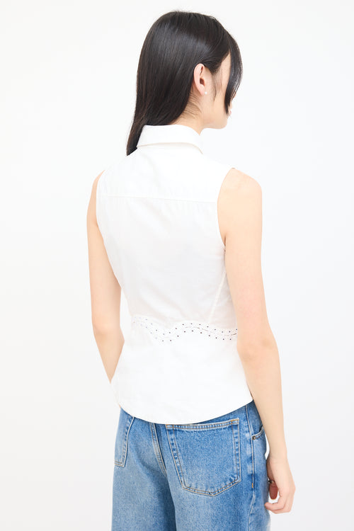 Alexander Wang White Sleeveless Lace Up Shirt