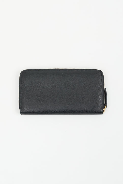 Alexander McQueen Black Logo Zip Around Wallet