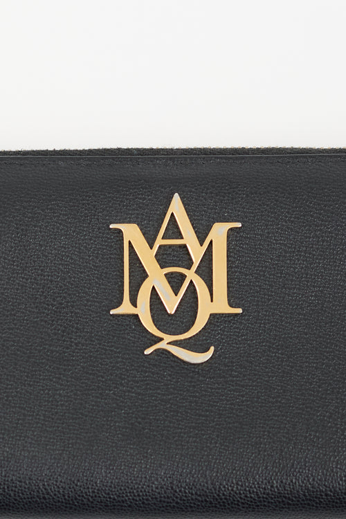 Alexander McQueen Black Logo Zip Around Wallet