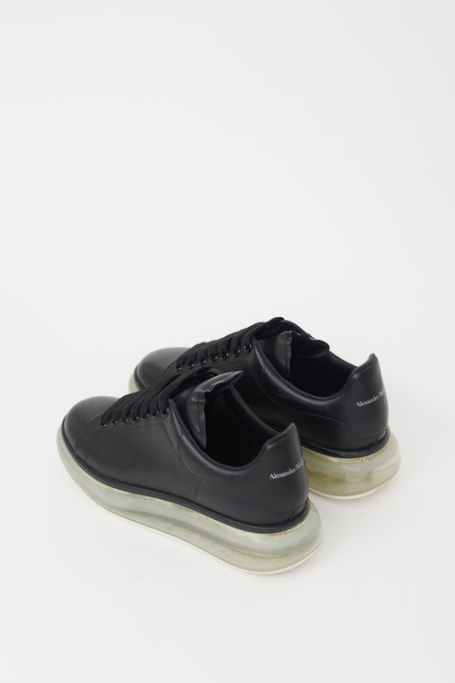 Alexander McQueen Black Leather Oversized  Sneaker