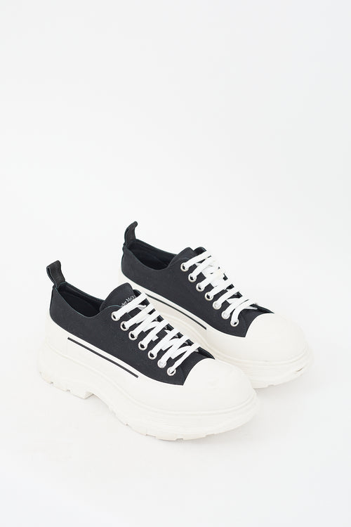 Alexander McQueen Black 
White Tread Slick Platform Sneaker