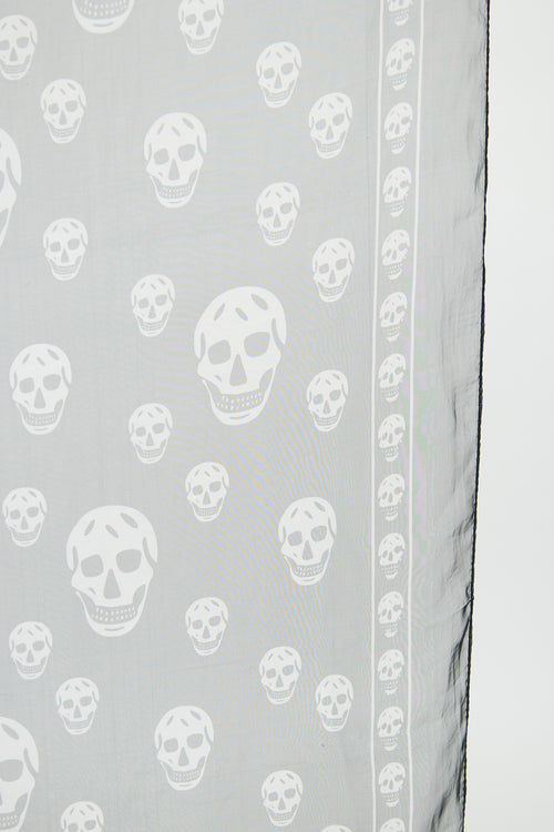 Alexander McQueen Black Skull Print Scarf