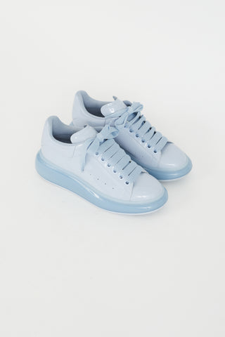 Alexander McQueen Blue Patent Oversized Sneaker