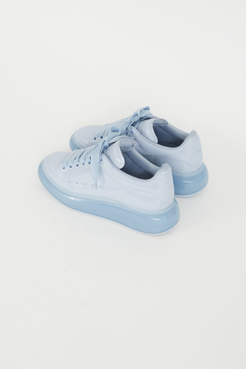 Alexander McQueen Blue Patent Oversized Sneaker