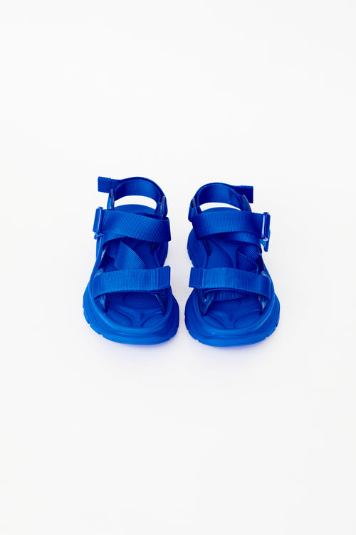 Alexander McQueen Electric Blue Tread Platform Sandal