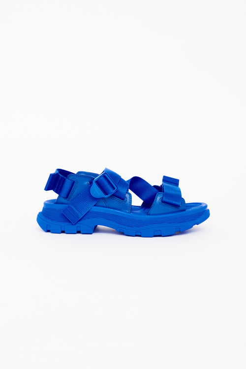 Alexander McQueen Electric Blue Tread Platform Sandal