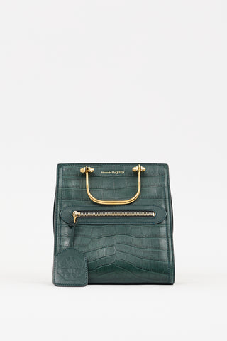 Alexander McQueen Green Embossed Leather The Short Story Bag