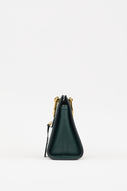 Alexander McQueen Green Embossed Leather The Short Story Bag