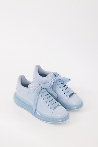 Alexander McQueen Light Blue Patent Leather Oversized Sneaker