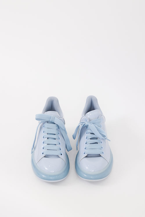 Alexander McQueen Light Blue Patent Leather Oversized Sneaker