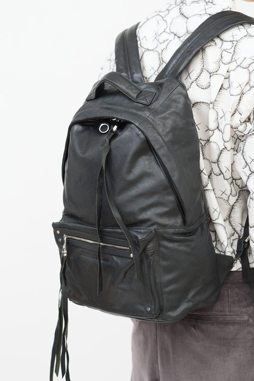 Alexander McQueen McQ Black Leather Loveless Zip Backpack