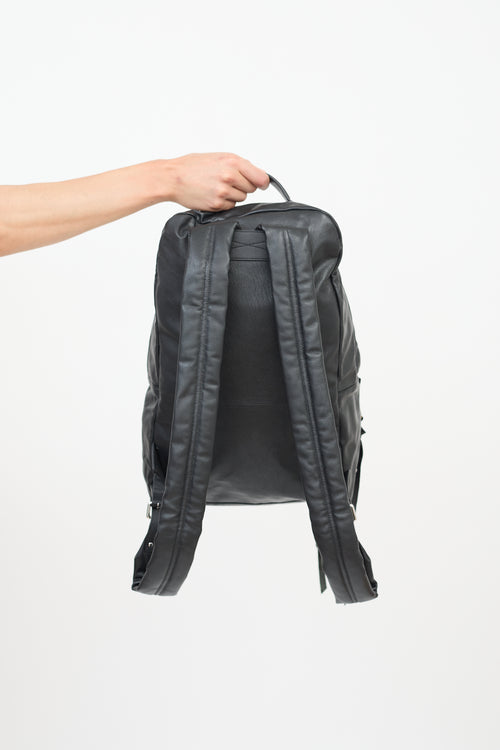 Alexander McQueen McQ Black Leather Loveless Zip Backpack