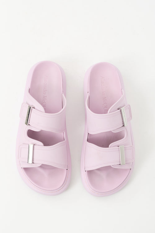 Alexander McQueen Purple Rubber Hybrid Slide