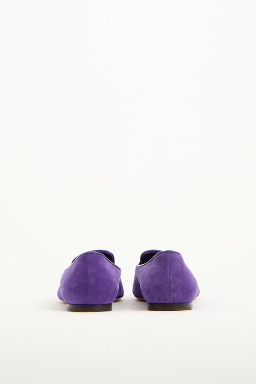 Alexander McQueen Purple Suede 
Sequin Skull Loafer