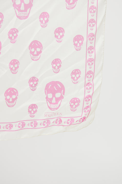 Alexander McQueen Cream 
Pink Skull Scarf