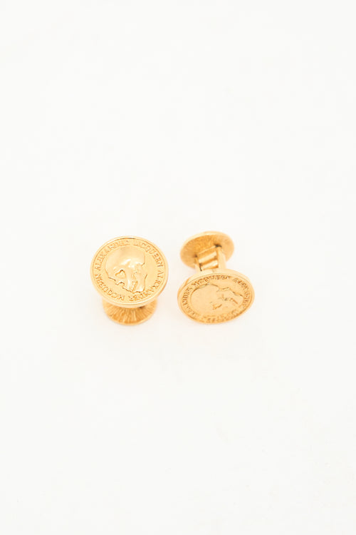 Alexander McQueen Skull Coin Cufflinks