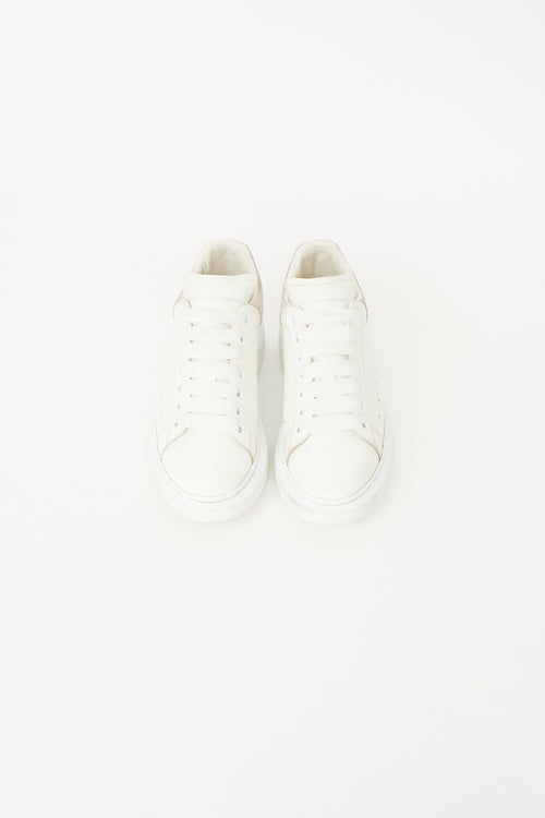 White 
Grey Leather Oversized Sneaker