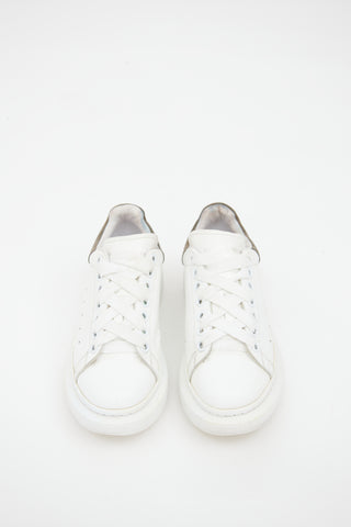 Alexander McQueen White 
Grey Leather Larry Platform Sneaker