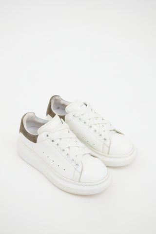 Alexander McQueen White 
Grey Leather Larry Platform Sneaker