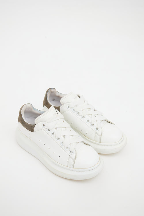 Alexander McQueen White 
Grey Leather Larry Platform Sneaker