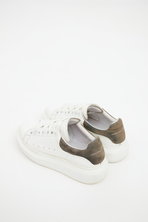 Alexander McQueen White 
Grey Leather Larry Platform Sneaker