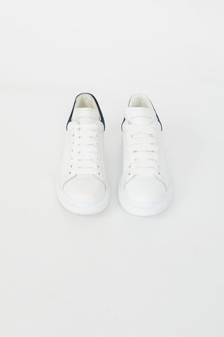 Alexander McQueen White and Blue Leather Oversized Sneakers