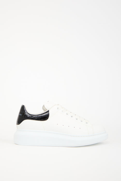 Alexander McQueen White 
Black Leather Oversized Larry Sneaker