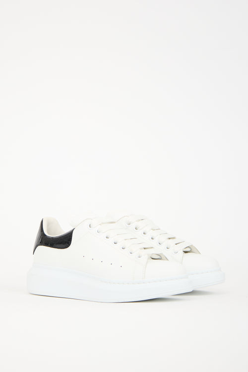 Alexander McQueen White 
Black Leather Oversized Larry Sneaker