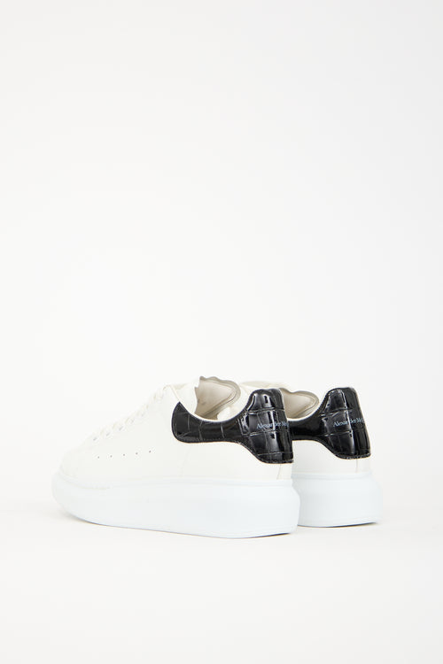 Alexander McQueen White 
Black Leather Oversized Larry Sneaker