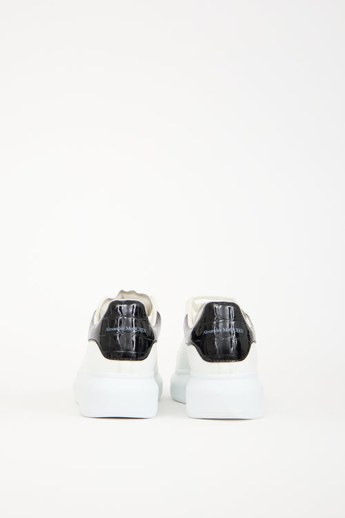 Alexander McQueen White 
Black Leather Oversized Larry Sneaker