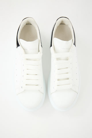 Alexander McQueen White 
Black Leather Oversized Larry Sneaker