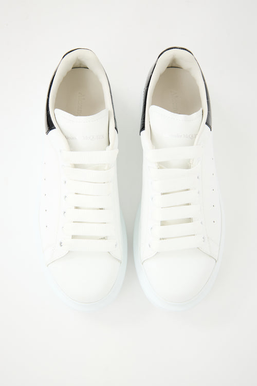 Alexander McQueen White 
Black Leather Oversized Larry Sneaker