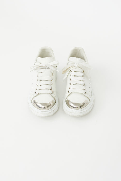 Alexander McQueen White 
Silver Oversized Sneaker