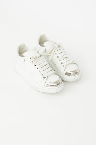 Alexander McQueen White 
Silver Oversized Sneaker