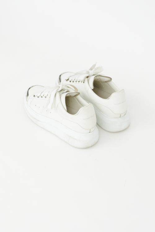 Alexander McQueen White 
Silver Oversized Sneaker