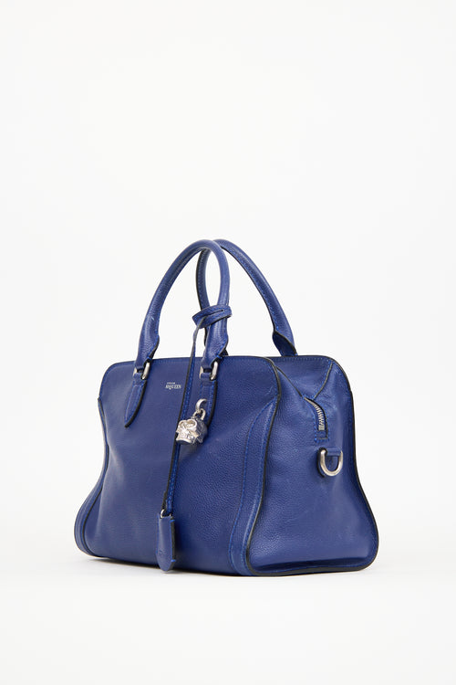 Alexander McQueen Blue Leather Skull Crossbody Bag