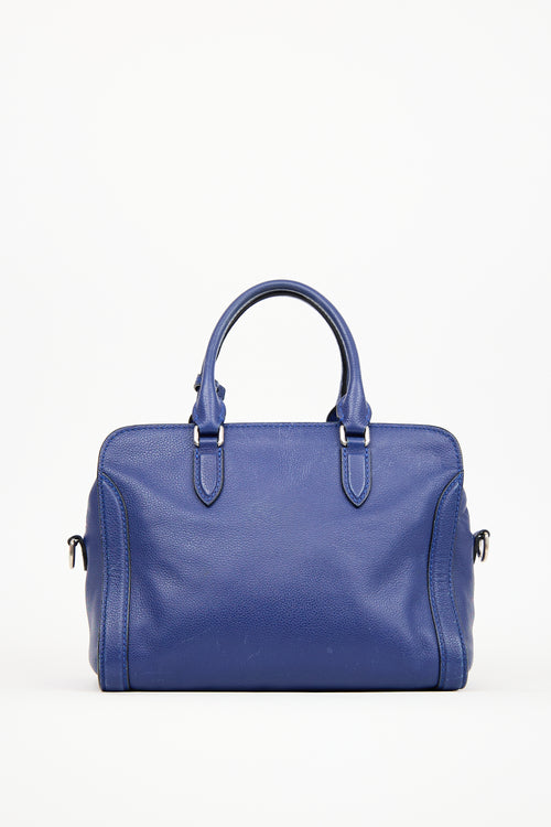 Alexander McQueen Blue Leather Skull Crossbody Bag