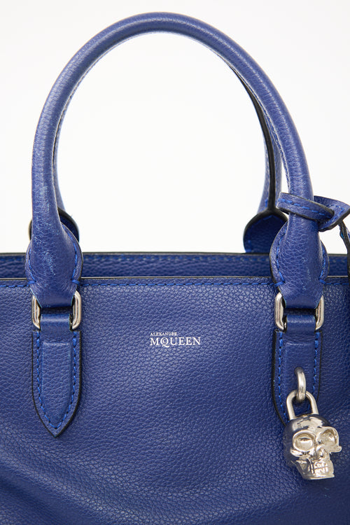 Alexander McQueen Blue Leather Skull Crossbody Bag