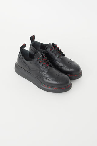 Alexander McQueen Black 
Red Hybrid Leather Derby