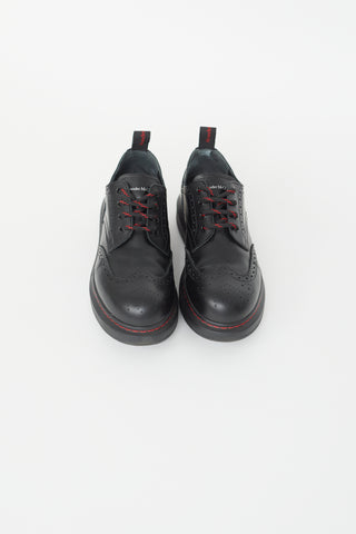 Alexander McQueen Black 
Red Hybrid Leather Derby