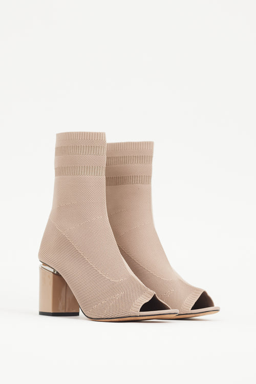 Alexander Wang Beige Cat Knit Sock Boot