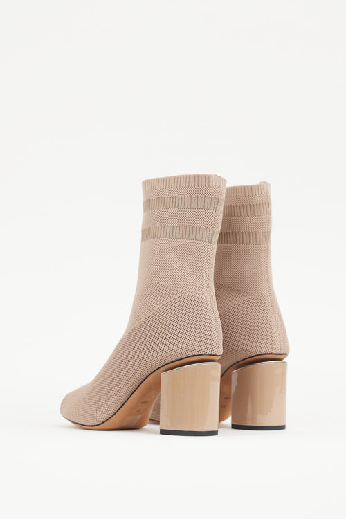 Alexander Wang Beige Cat Knit Sock Boot