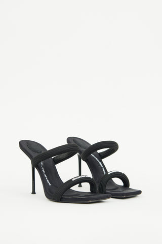 Alexander Wang Black Julie Logo Heeled Sandal