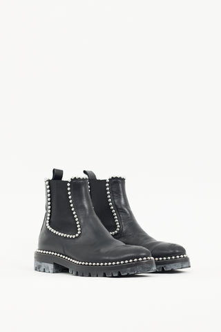 Alexander Wang Black Leather Spencer Embellished Boot