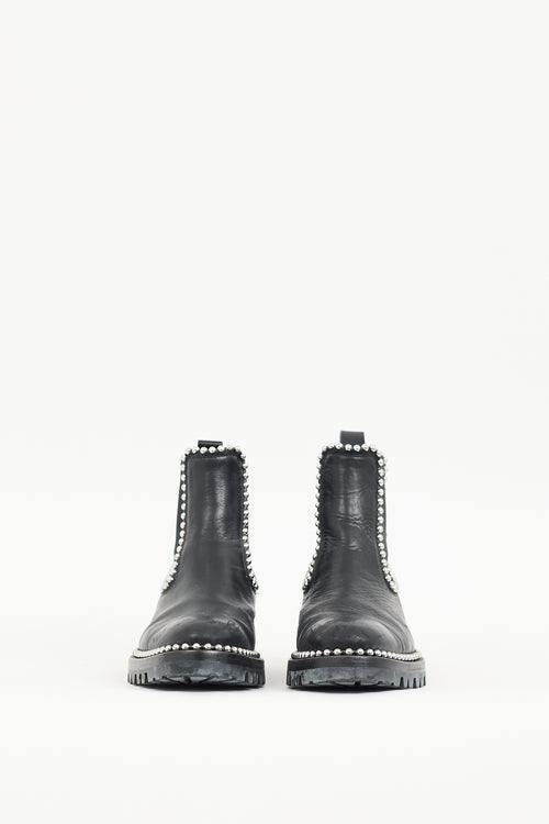 Alexander Wang Black Leather Spencer Embellished Boot